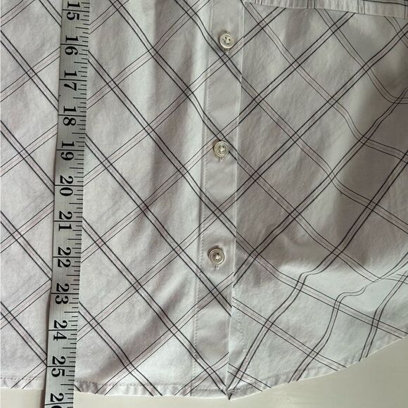 J. Jill White Striped Button-Front Top Size Medium - Picture 9 of 10